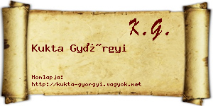Kukta Györgyi névjegykártya